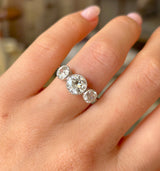 Art Deco, diamond three-stone ring