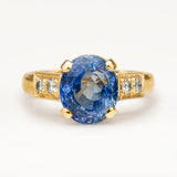 Vintage, 1990's sapphire and diamond engagement ring