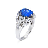 3ct Ceylon Blue Sapphire and Diamond Ring, Platinum