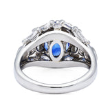 3ct Ceylon Blue Sapphire and Diamond Ring, Platinum