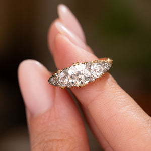 Antique, Victorian diamond three-stone engagement ring