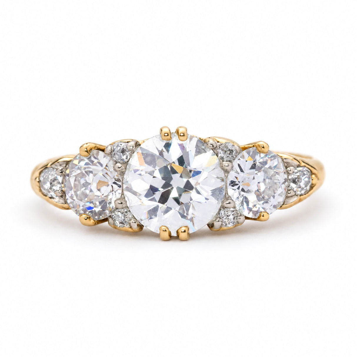 Antique, Victorian diamond three-stone engagement ring