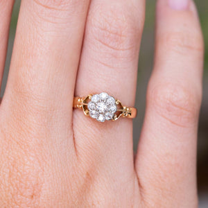Antique, Edwardian diamond daisy cluster engagement ring
