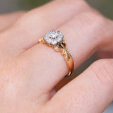 Antique, Edwardian diamond daisy cluster engagement ring