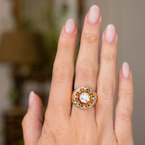 Vintage, 1960s French old cut diamond cocktail ring
