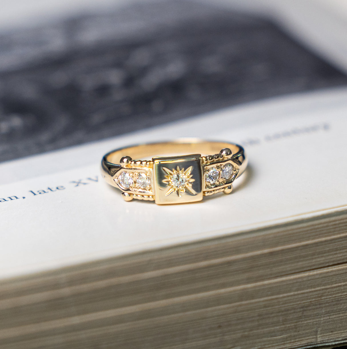 Vintage, 1990s five-stone diamond ring

