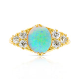 Antique, Victorian, Australian opal & diamond ring, 18ct yellow gold