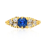 Victorian sapphire & diamond engagement ring, 18ct yellow gold