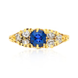 Victorian Sapphire & Diamond Engagement Ring, 18ct Yellow Gold