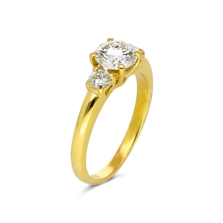 Tiffany & Co. Vintage Three Stone 1.01ct VS2 F Diamond Engagement Ring, 18ct Yellow Gold