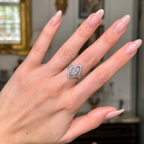 Vintage tiffany & co diamond ring, worn on hand. 