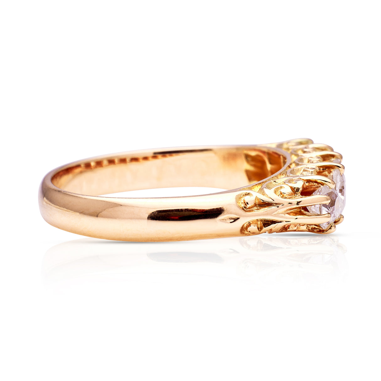 Antique, Victorian diamond half hoop ring