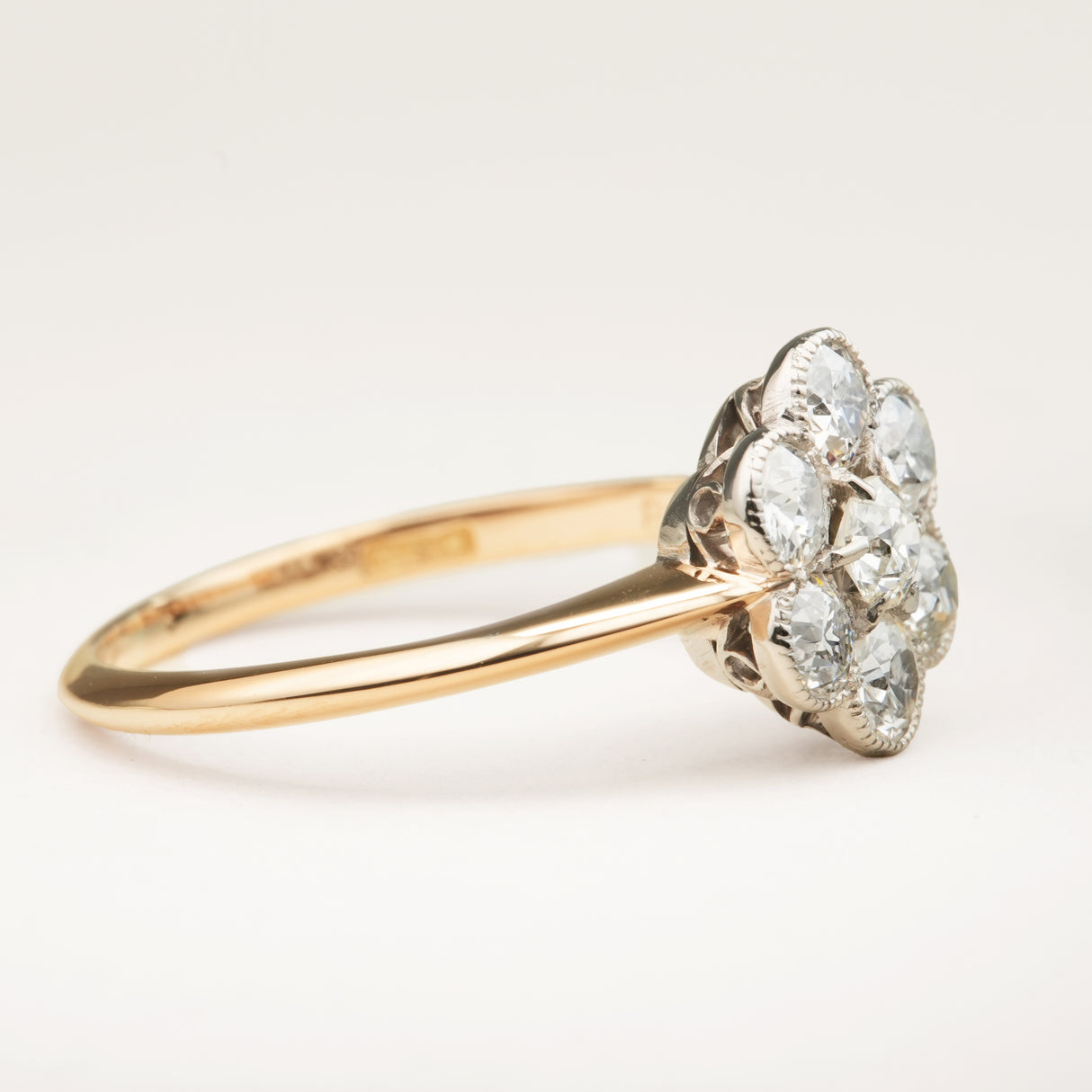 Antique, Edwardian diamond daisy cluster ring