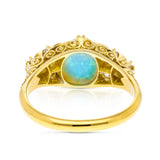 Antique, Victorian, Australian opal & diamond ring, 18ct yellow gold