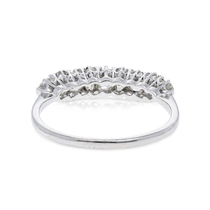 Antique, Art Deco, Old-Cut Diamond Five Stone Half Hoop, 18ct White Gold & Platinum