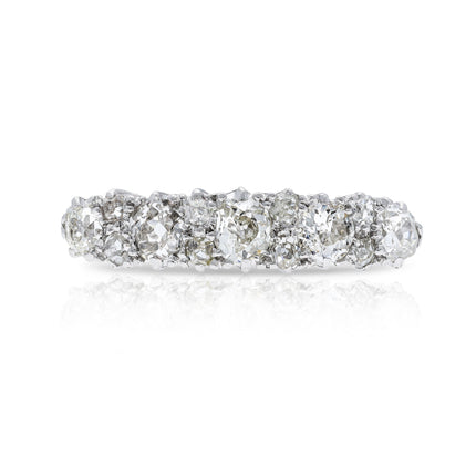 Antique, Art Deco, Old-Cut Diamond Five Stone Half Hoop, 18ct White Gold & Platinum