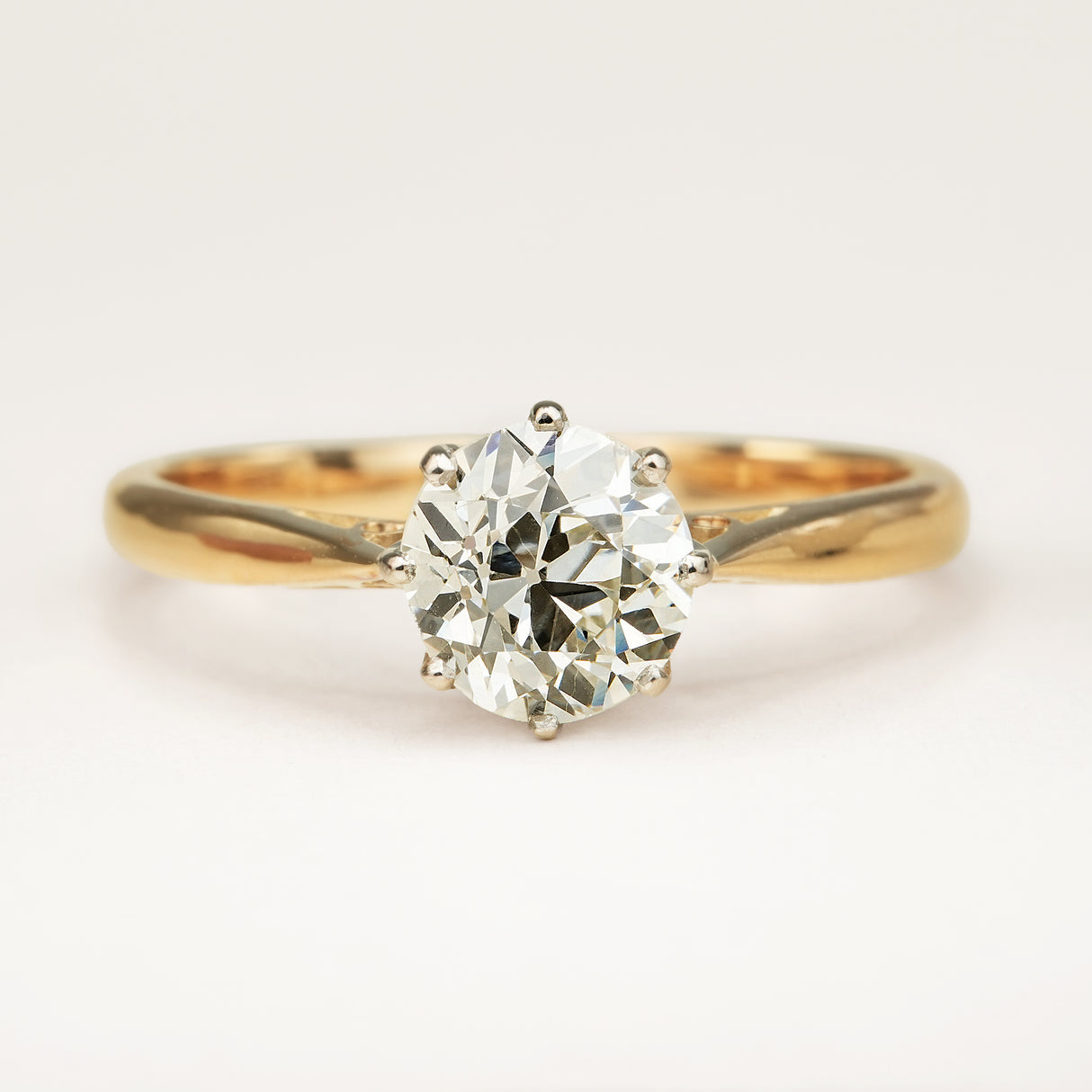 Antique, Edwardian 1ct old European-cut diamond solitaire engagement ring