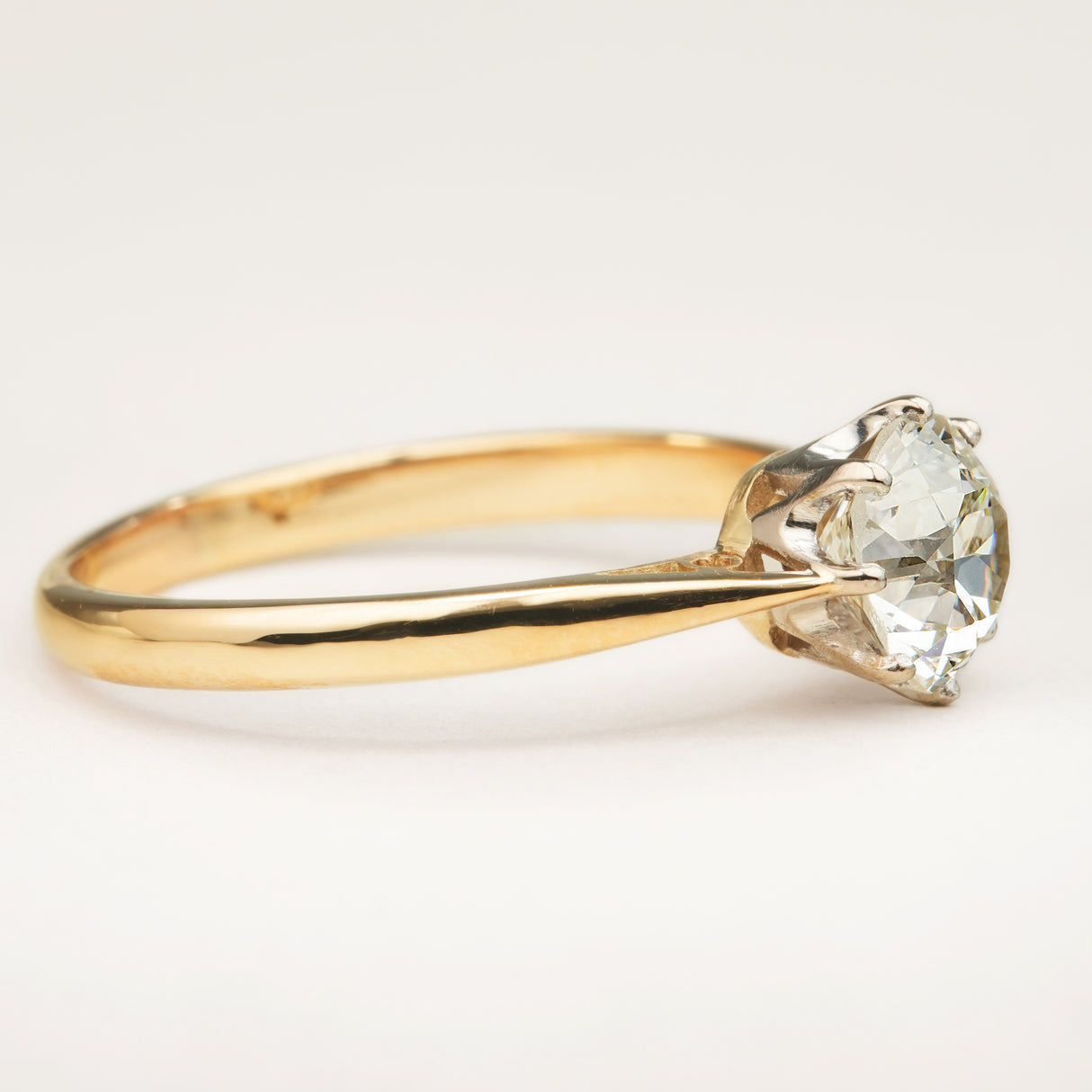 Antique, Edwardian 1ct old European-cut diamond solitaire engagement ring