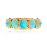 Antique, Edwardian, five-stone opal ring, 18ct yellow gold