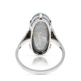 Antique, Edwardian, opal cocktail ring, 18ct white gold