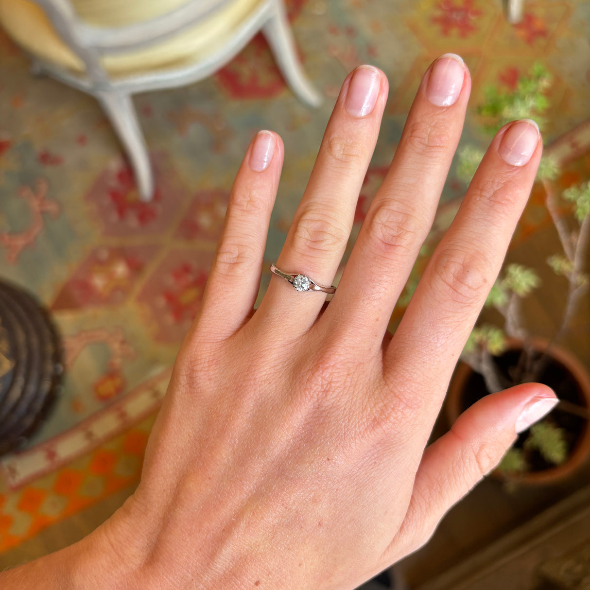 Antique, Edwardian diamond solitaire ring