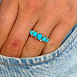 Antique, Edwardian turquoise half-hoop ring