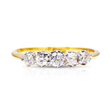 Antique, Edwardian five-stone diamond ring, 18ct yellow gold