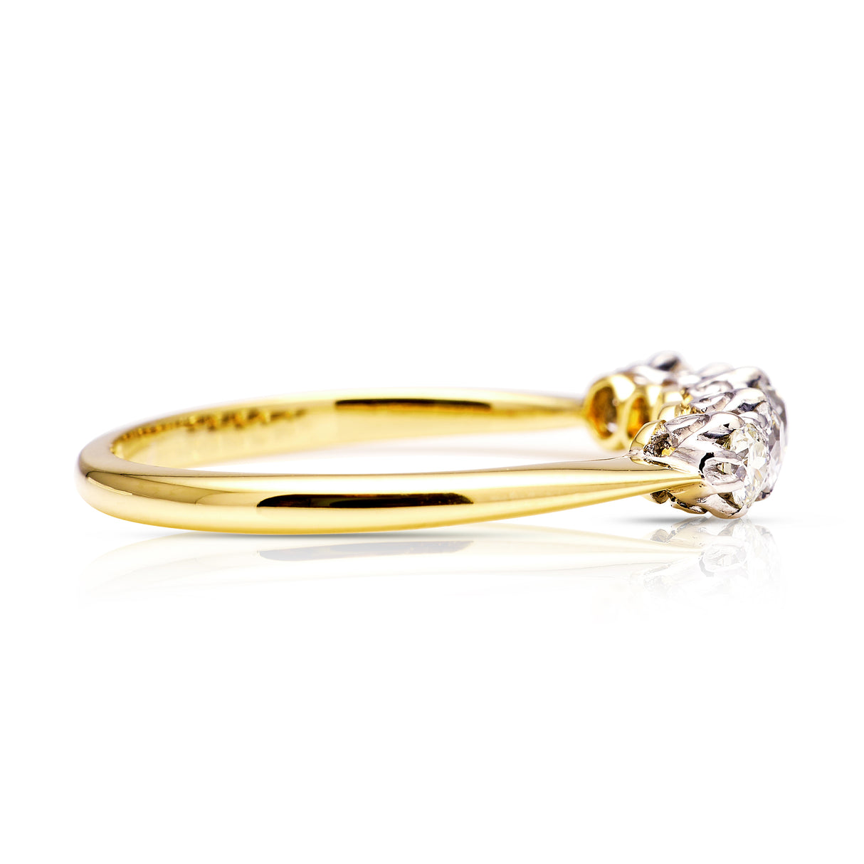 Antique, Edwardian Five-Stone Diamond Ring, 18ct Yellow Gold