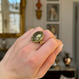 Antique, Georgian large foiled green paste ring, circa 1800