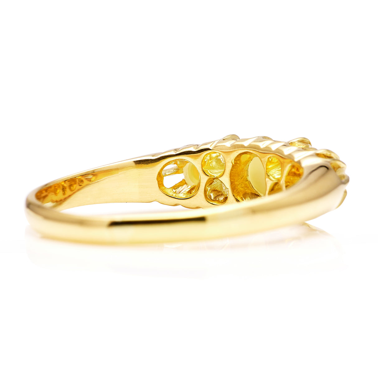 Antique, Edwardian pearl and diamond half hoop ring