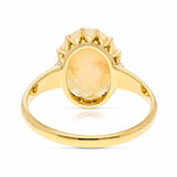 Antique, Victorian cabochon white Australian opal ring, 18ct yellow gold