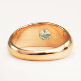 Antique, Victorian old-cushion cut diamond solitaire gypsy ring