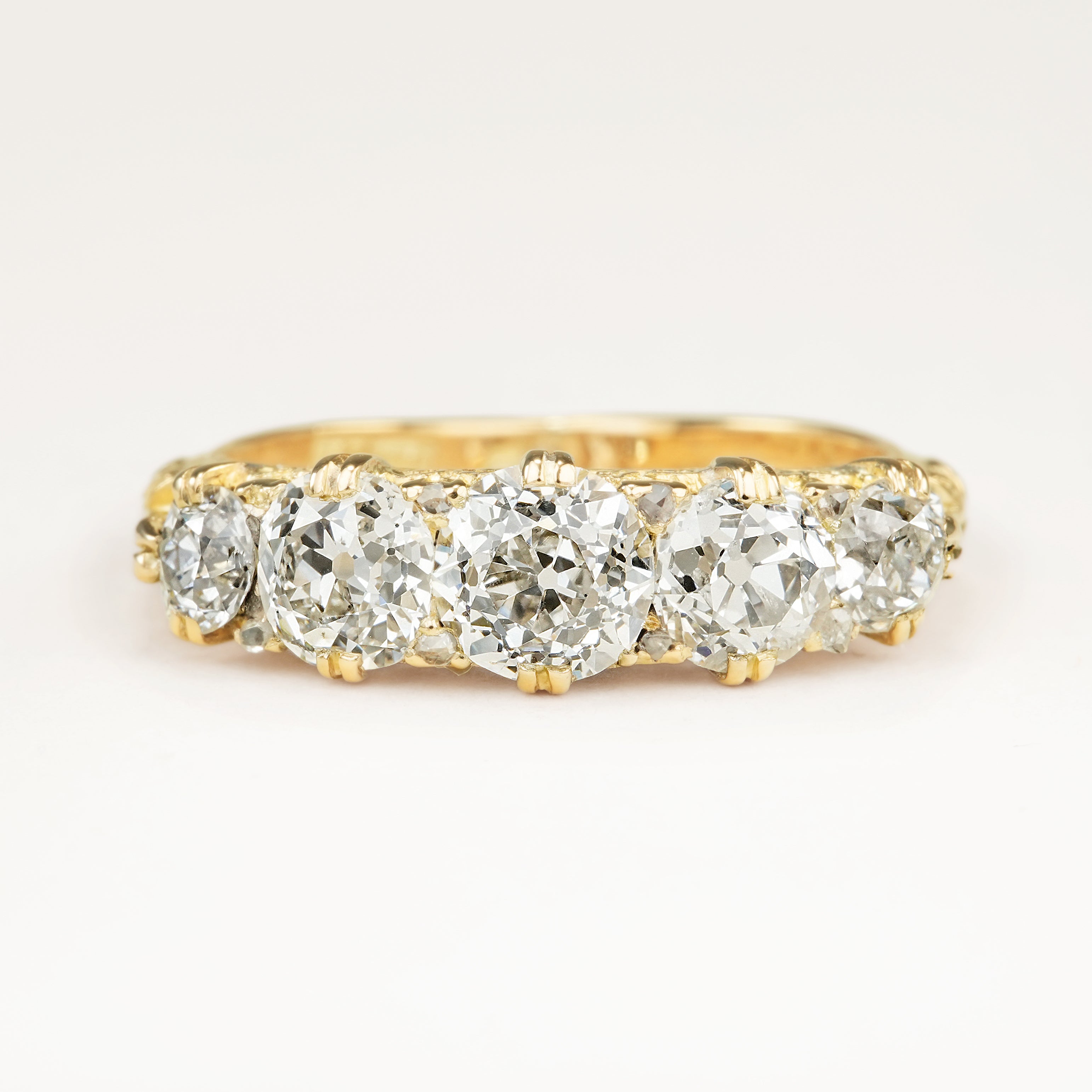 Antique, Victorian old-cut diamond five-stone engagement ring