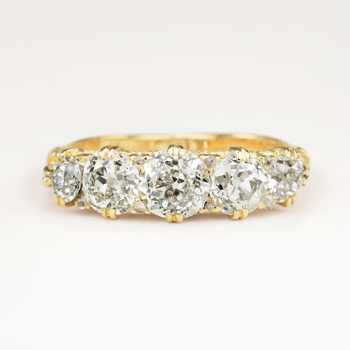 Antique, Victorian old-cut diamond five-stone engagement ring