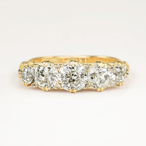 Antique, Victorian old-cut diamond five-stone engagement ring