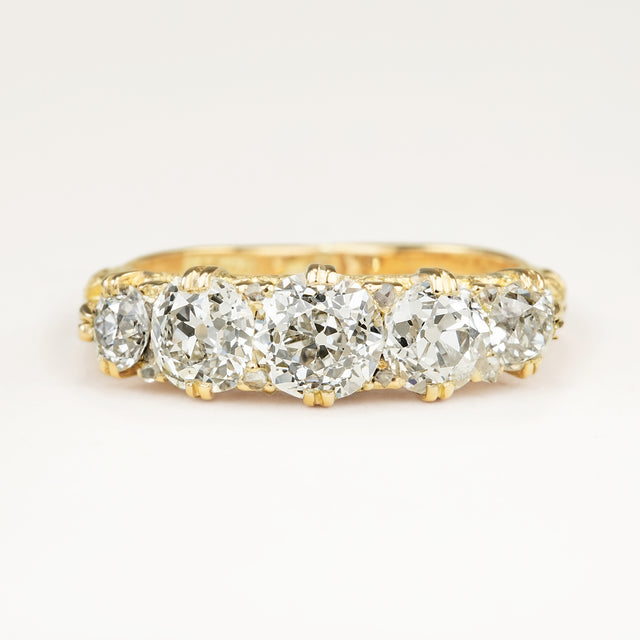 Antique, Victorian old-cut diamond five-stone engagement ring