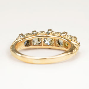 Antique, Edwardian old-cut diamond five-stone engagement ring