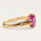 Antique, Victorian cushion-cut pink sapphire single-stone ring