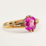 Antique, Victorian cushion-cut pink sapphire single-stone ring