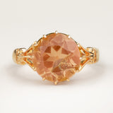 Antique, Victorian peach tourmaline solitaire ring