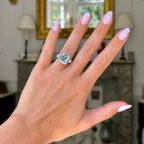 Art Deco, Aquamarine and Diamond Ring, 18ct Yellow Gold and Palladium