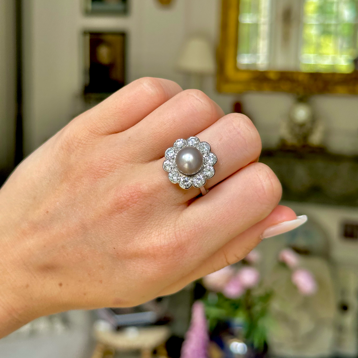 Vintage pearl 2025 cluster ring