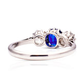 Vintage, Art Deco sapphire & diamond three-stone engagement ring, platinum