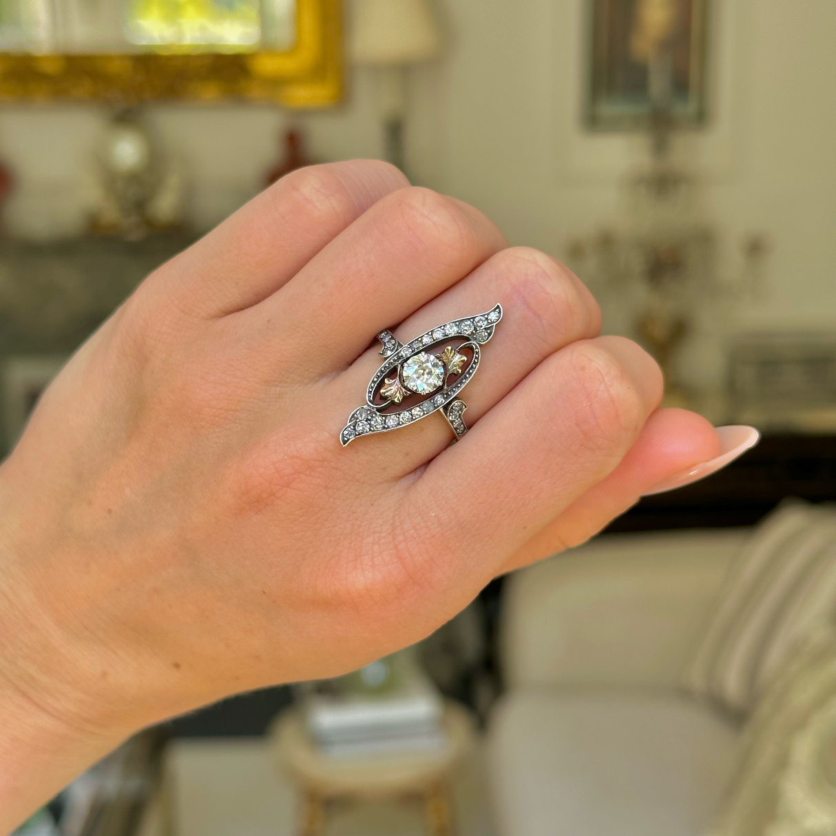 Art nouveau diamond ring deals