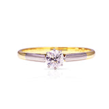 Antique, Edwardian solitaire diamond engagement ring, 18ct yellow gold & platinum