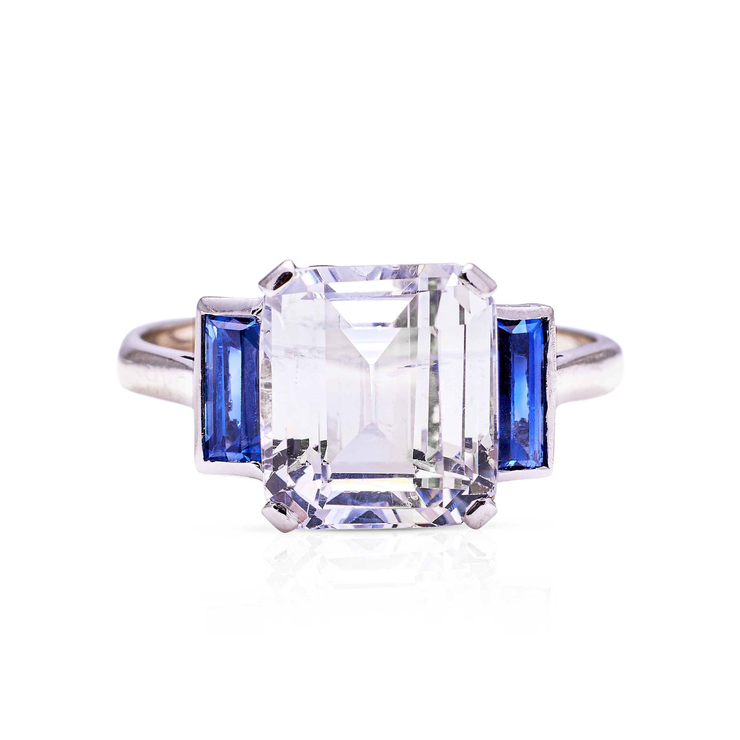 Art deco white sapphire ring hotsell