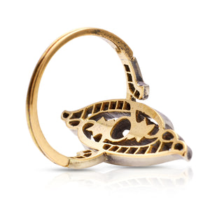 Art Nouveau, diamond ring & silver