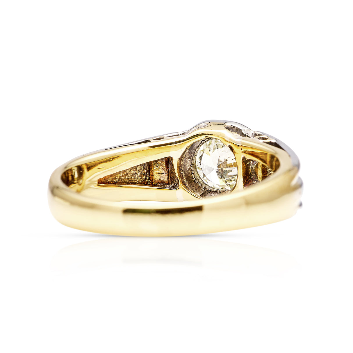 Vintage, 1930s diamond engagement ring, 18ct yellow gold and platinum