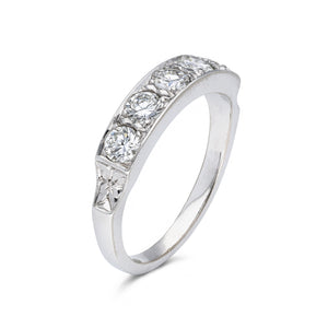 Vintage, half hoop diamond eternity ring