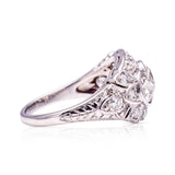 Vintage, Art Deco Diamond Three-Stone Engagement Ring, Platinum side view